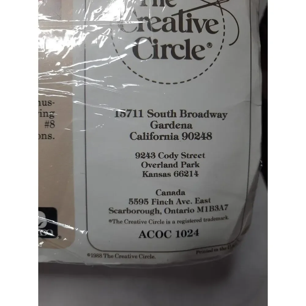 Vintage The Creative Circle Embroidery Kit 1025 Frilly Rose Quilt Block
